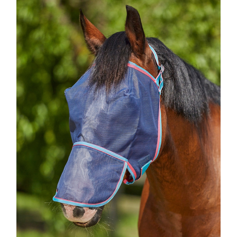 Buzz Away Fly Mask with Nose - Navy