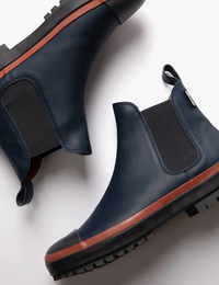 Jump Waterproof Leather Boot - Navy