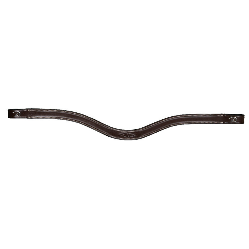 US Jumping Flat Leather V-Shaped Browband - Brown