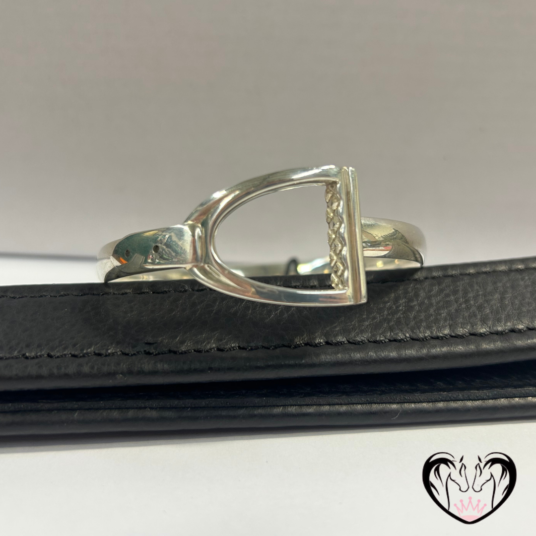 Sterling Silver Large Stirrup Bangle