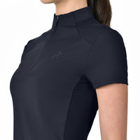 1/4 Zip Breathable Short Sleeve Top - Navy