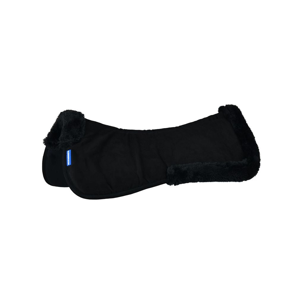 Memory Foam Comfort Fleece Edged Half Pad - Black