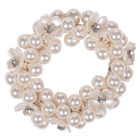 Hair Scrunchie - Flower White