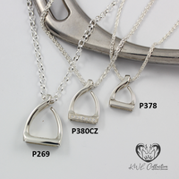 Sterling Silver Medium Jump Stirrup Pendant