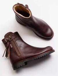 Cropped Lined Tassel Boot - Conker