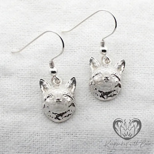 Sterling silver fox earrings discount