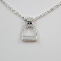 Small Sterling Silver Wide Bar Stirrup Pendant