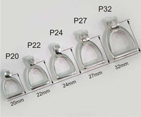 Small Sterling Silver Wide Bar Stirrup Pendant
