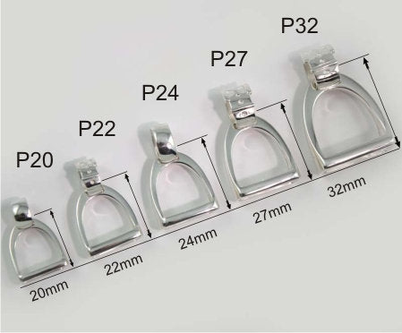 Small Sterling Silver Wide Bar Stirrup Pendant