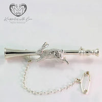 Sterling Silver Hare & Trumpet Stock Pin