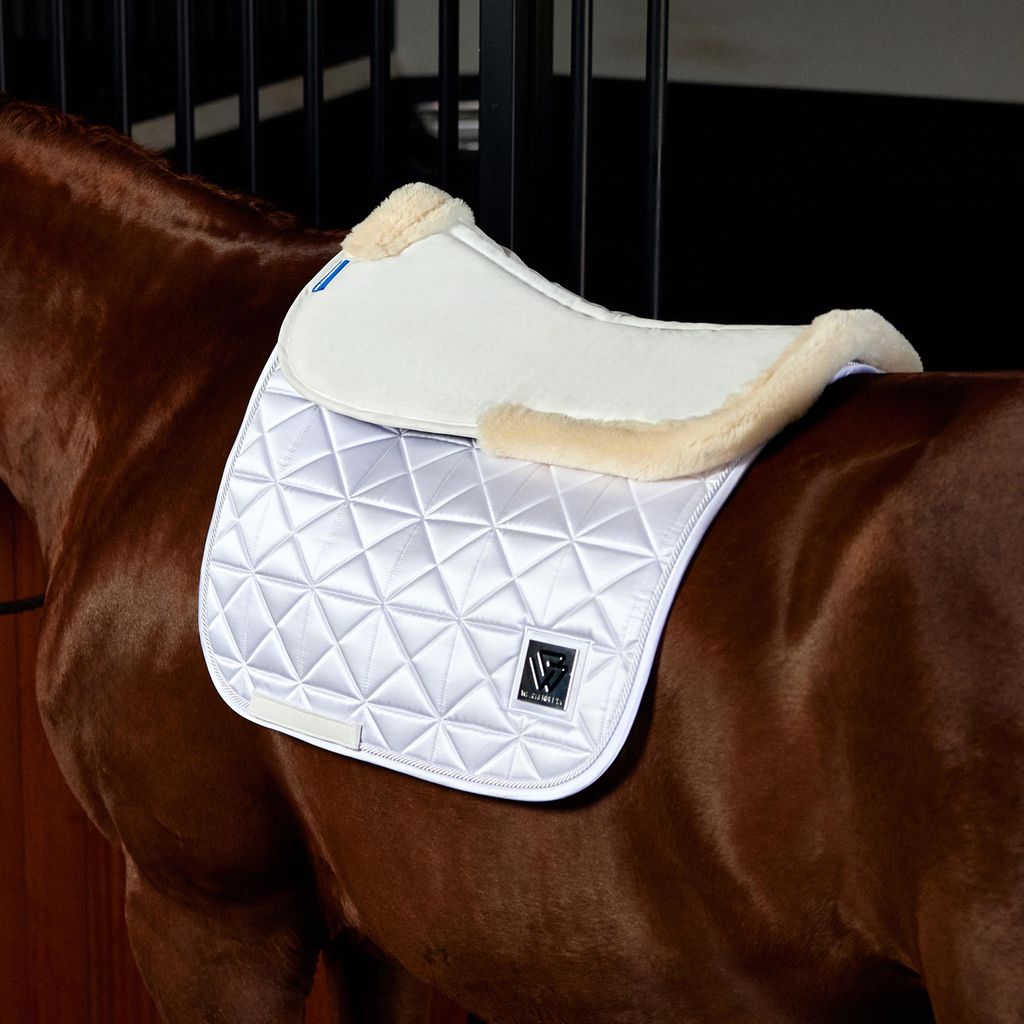 Memory Foam Comfort Fleece Edged Half Pad - White