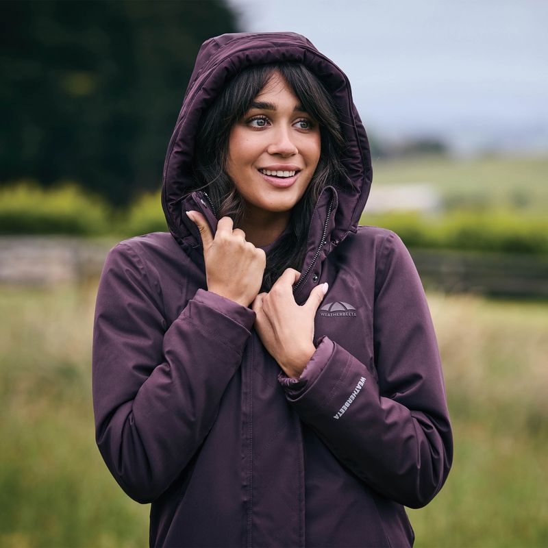 All Purpose Waterproof Longline Equestrian Jacket - Mulberry