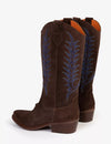 Goldie Embroidered Cowboy Boot - Bitter Chocolate