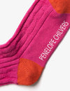 Cashmere Cable Boot Socks - Pink