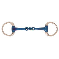 Blue Steel Small Ring Eggbutt Double Jointed Snaffle