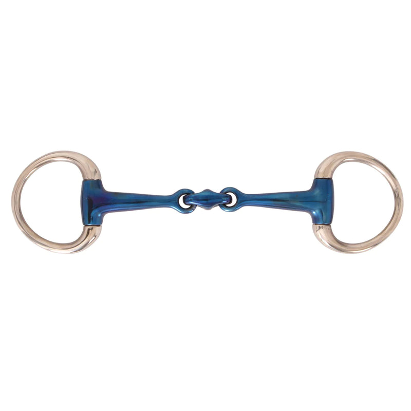 Blue Steel Small Ring Eggbutt Double Jointed Snaffle