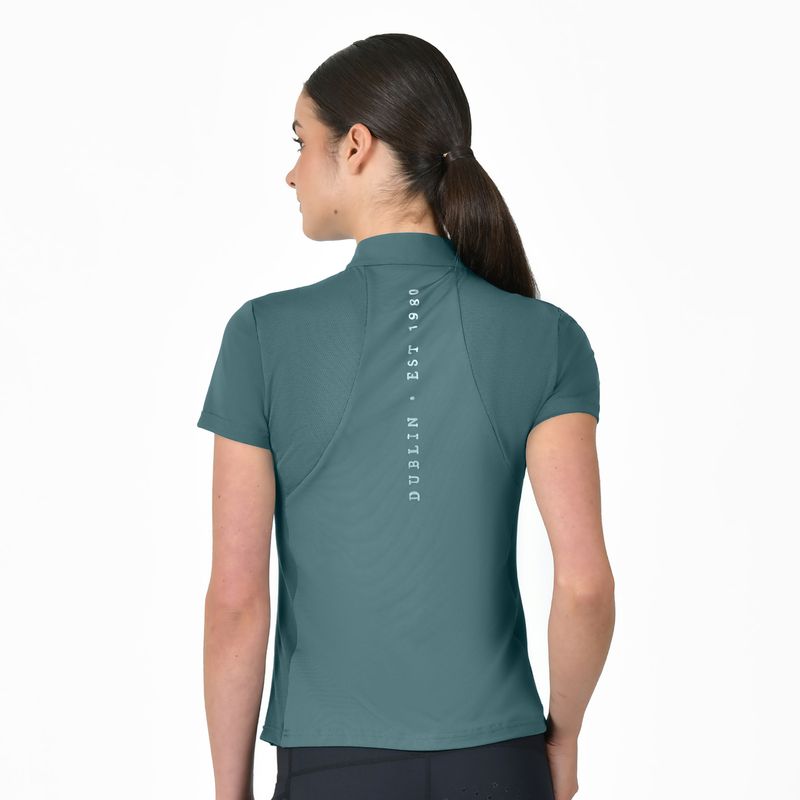 1/4 Zip Breathable Short Sleeve Top - Washed Teal