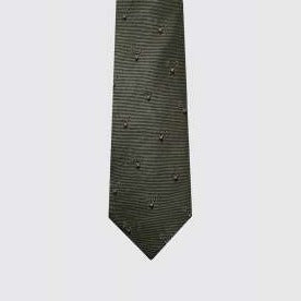 Avalon Silk Woven Tie - Olive