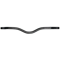 New English Silver Clincher Browband - Black