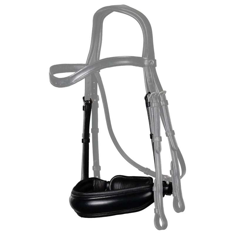 New English Matte Large Crank Noseband - Black