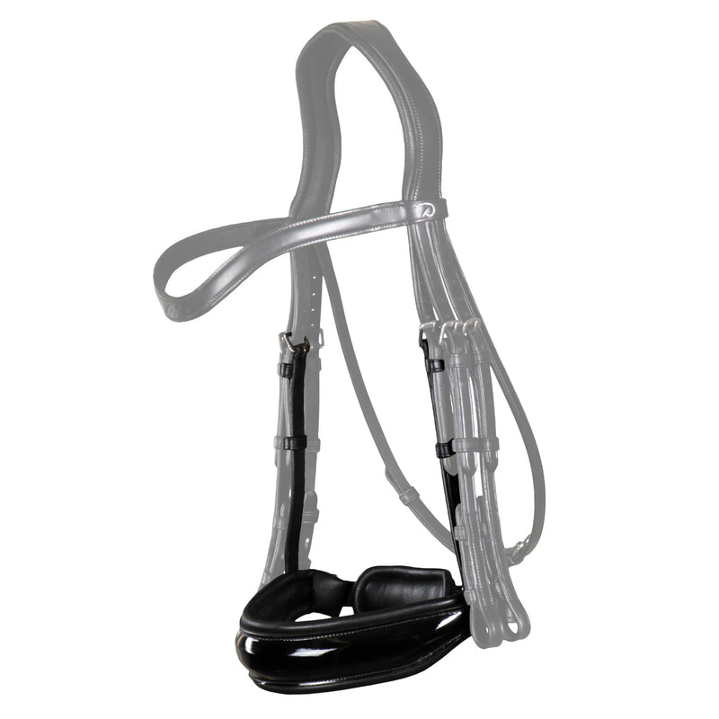 New English Patent Large Crank Noseband - Black