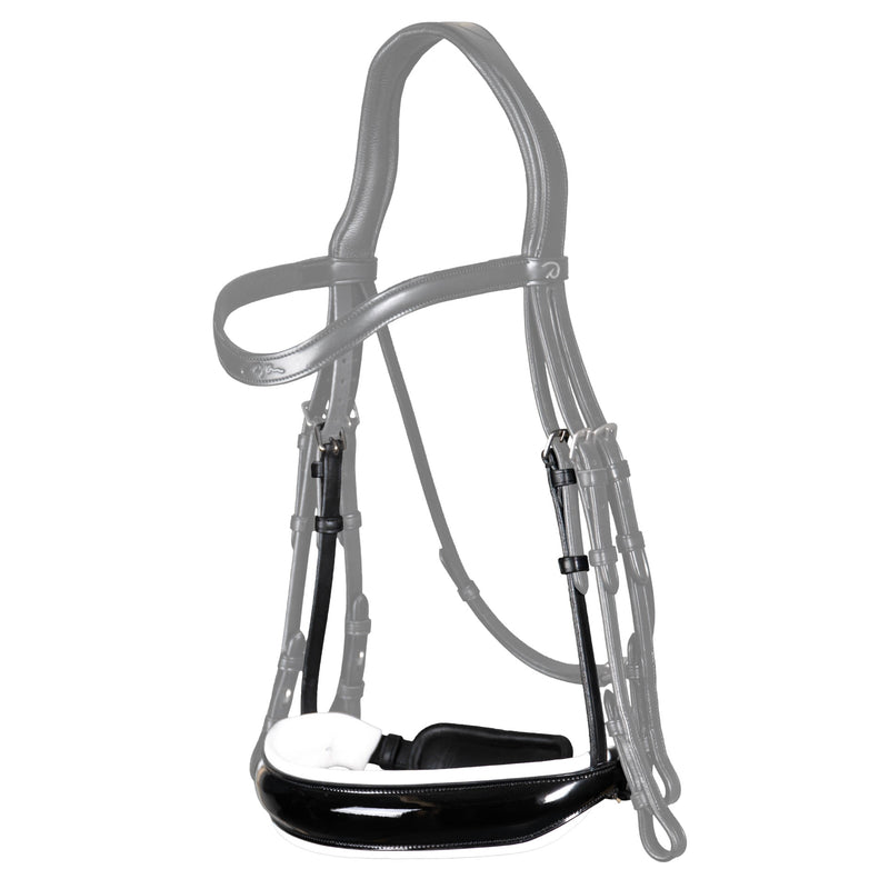 New English Patent Large Crank Noseband - Black/White