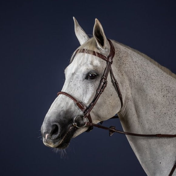 New English Leather Covered Rope Noseband - Brown