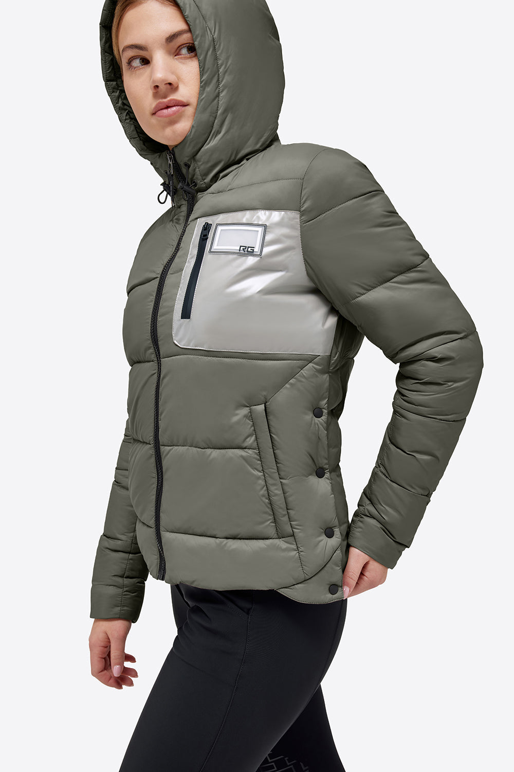 Quilted Puffer Jacket - Dusty Olive