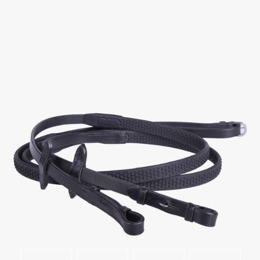 QHP - Rubber Soft Reins - Black