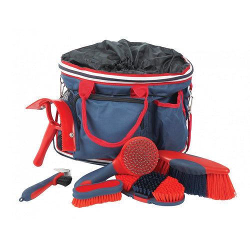 Roma - Deluxe Grooming Kit 6 piece - Navy/Red