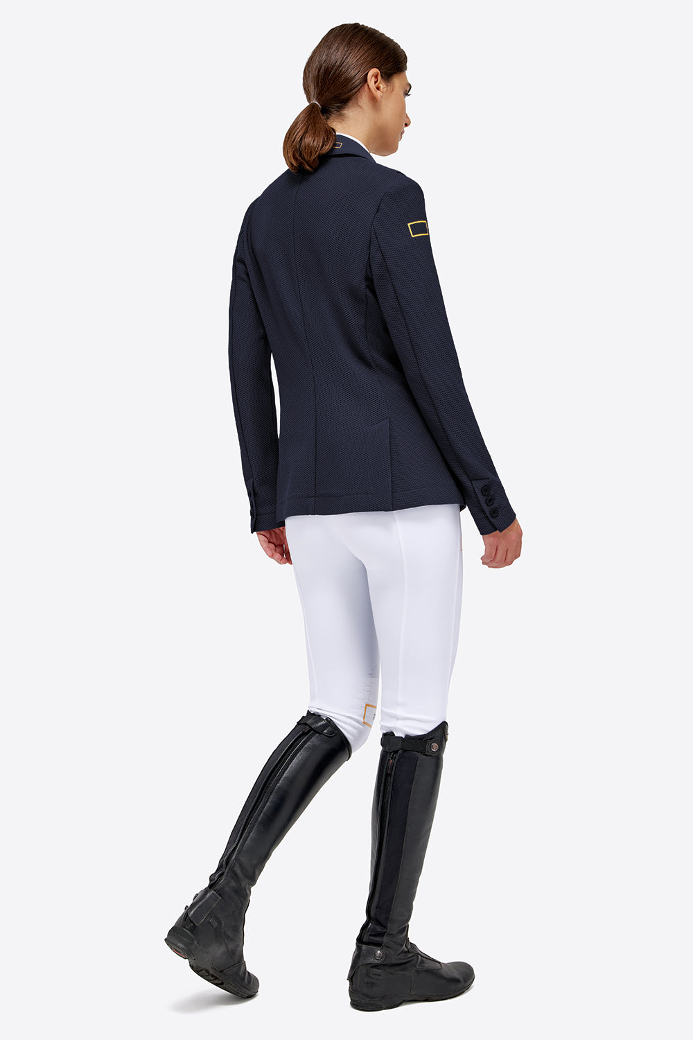 Jersey Mesh Riding Zip Jacket - Navy/Gold Logo