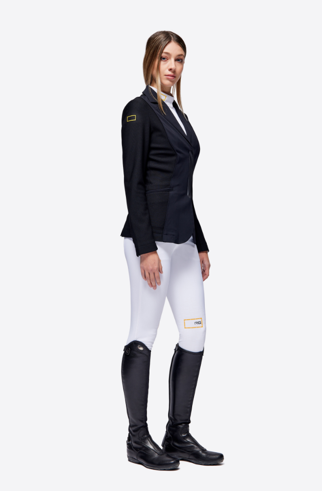 Jersey Mesh Riding Jacket - Black w Gold Logo