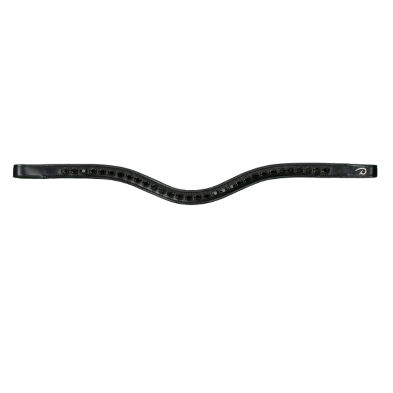 New English Black Swarovski V Browband - Black