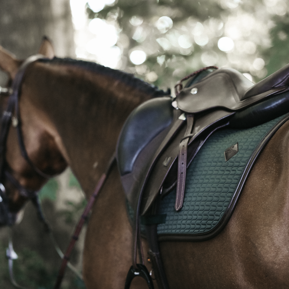 Kentucky - Colour Edition Leather Jump Saddle Pad - Olive