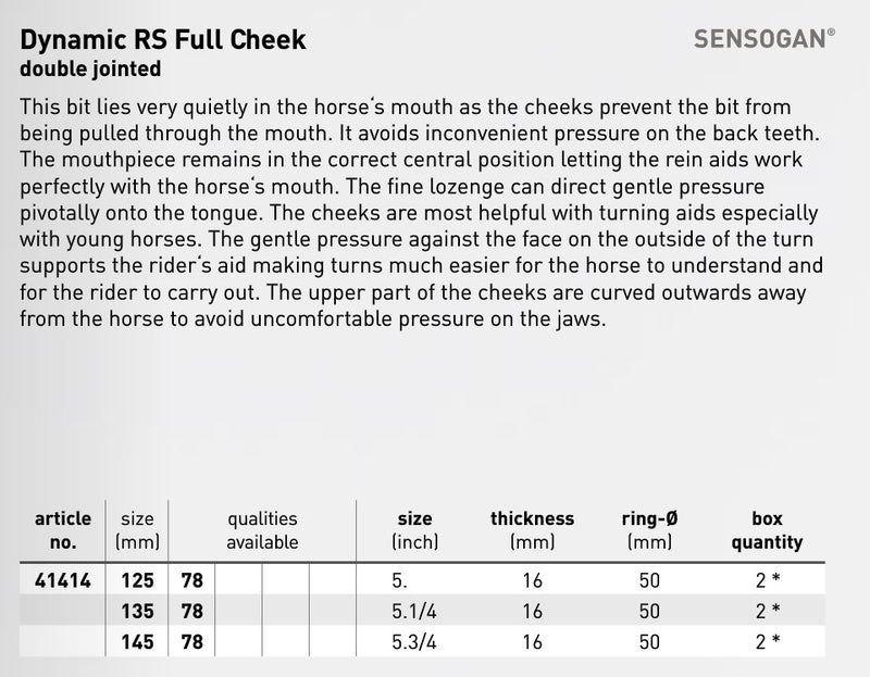 Sprenger Dynamic RS Full Cheek - Double Jointed