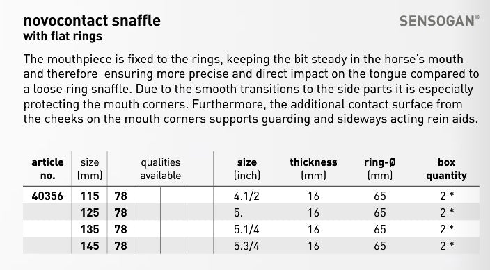 Novo Contact Snaffle Flat Ring - Double Join