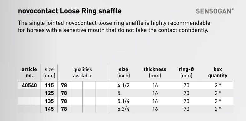 Sprenger Novo Contact Loose Ring Snaffle
